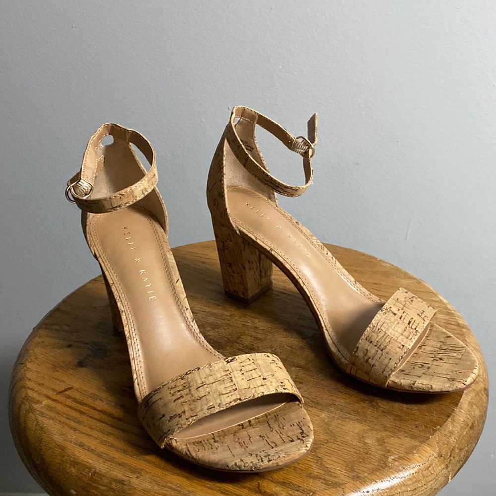 Kelly & Katie cork style heals in a size 8. Only worn once.